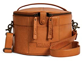 muud Enturn handgemachte Ledertasche/Stickprojekttasche,Häkeltasche/Stricktasche/Kulturbeutel/Scherentasche Whisky