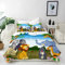 ANHOPE Dschungel Safari Zoo Tier Bettwäsche Set 3 Teilig Bettbezug 135x200 cm + 2 Kissenbezug 50x70 cm Weich Microfaser Bettbezüge Set mit Reißverschluss Bettdeckenbezug für Kinder Jungen Mädchen