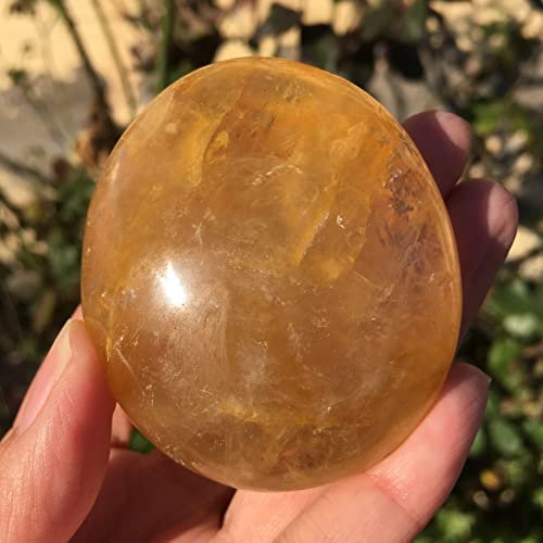 AQCLAY Decoración del hogar de, Piedra de Palma de Cristal, Palmas de Cuarzo de Oro Natural, Regalos de Piedra, Cristal Natural Piedra Natural (Size : One Size)