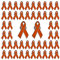 WANDIC Brosche Band Orange, 50 Stück, 1,18 x 0,7 Zoll, Silber Rücken, Broschen Bewusstsein gegen Leukämie, Nierenkrebs, Sklerose, Pistole, Gewalt, Sensibilisierung