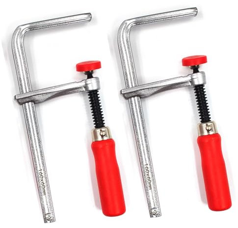 （2 Pack）Quick Screw Guide Rail Clamp for MFT and Guide Rail System, 6-1/3 Capacity x 2-3/8 Throat Depth, 570lbs Clamping Force