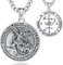 INFUSEU Erzengel Michael Anhänger, 925 Sterling Silber Kette Heidnische Medaille Schutzpatron Anhänger Christlicher Religiöser Engelsglaube Schutz Schmuck Amulett Geschenke für Männer Frauen
