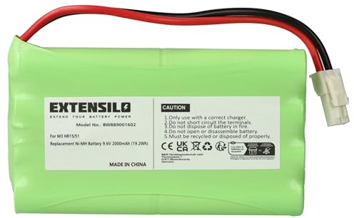 EXTENSILO Akku Ersatz für Somfy 5071688, 2400720, 5008956 für Schiebetorantrieb Torantrieb Drehtorantrieb (2000 mAh, 9,6 V, NiMH)
