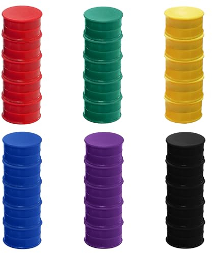 Pack of 36 Assorted Coloured Round Flat Magnets - 24mm Whiteboard Notice Board Office Fridge