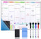 POPRUN Weekly Planner Whiteboard Family Calendar for Wall, 60×40cm Self Adhesive Dry Erase Meal Planner Board Stick on Any Smooth Surface, Reusable Schedule Planner with Time Slots, Monday to Sunday