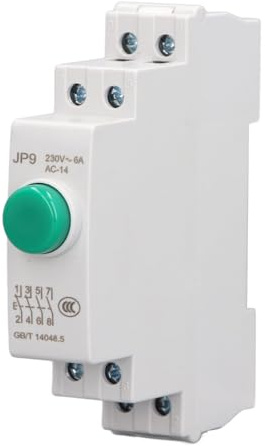 Din-Schienen-Drucktastenschalter, AC230V 2NO 2NC Drucktastenschalter für Magnetisches Starterschütz, Elektrische Leitungssteuerung JP9, Platzsparend