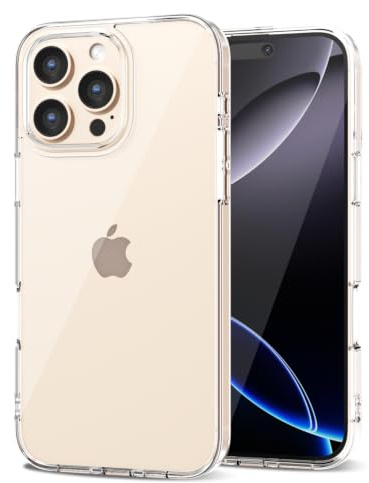 LoeoeL for iPhone 16 Pro Max Case Clear, Transparent Hybrid 16 Pro Max Phone Case [Hard Plastic & Soft Silicone Bumper] Acrylic Non Yellowing Thin Slim Protective Cover for Women, Crystal Clear