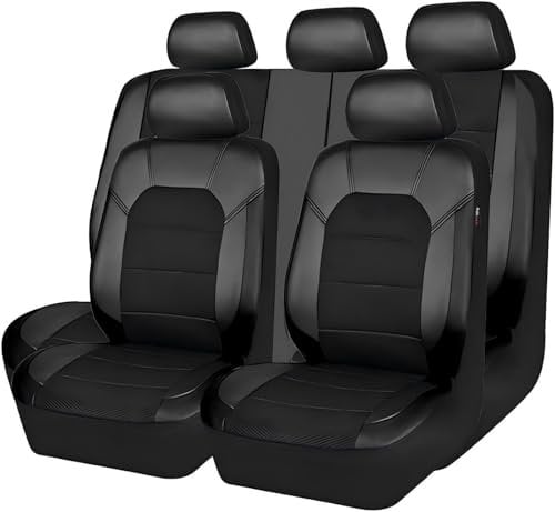 Auto Sitzbezüge für VW Golf 7 Variant/Golf Variant R R-Line Wagon, Allwetter Verschleißfest Atmungsaktiv Schonbezüge Autositz Innenraum Zubehö,A-Black