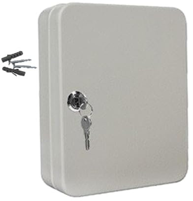 perfeclan Schlosskasten für 20 Schlüssel, Schlüsselschrank, Autovermietung, Safe, Schlüsselhalter, Schlüssel-Organizer, Schlüsselkasten für Hotels, Wohnungen, Weiß mit 2 Schlüsseln
