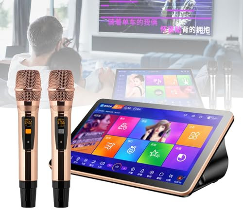 Machine de karaoké tout-en-un, machines de karaoké chantantes avec écran d'affichage des paroles et micro sans fil, télécommande de téléphone à écran tactile et lecteur de karaoké à contrôle,2TB