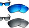 BlazerBuck Lot de 2 verres de rechange polarisés anti-sel pour lunettes de soleil Oakley Gascan Small 57 mm, Chrome argenté et bleu glacier, 0