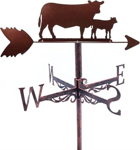 Wetterfahne für Dachhalterung, Metall, Milch, Kuh, Bauernhof, Wetterfahne, Richtungsanzeige, Outdoor, Garten, Hof, Dekoration, Wetterhahn,