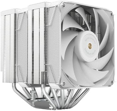 Mars Gaming MCPU-XU6, Disipador CPU Doble Torre, TDP 350W, 2X Ventiladores de Aspas Híbridas y Rodamiento FDB de Cobre Hiperbalanceado, 6 Heatpipes Tecnología HCT Ultra, Multisocket Universal, Blanco