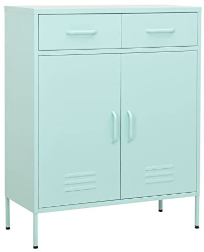 MNISDFL Schließfach Werkzeugschrank Aufbewahrungsregal Lagerschrank Minzgrün 80x35x101.5 cm Stahl