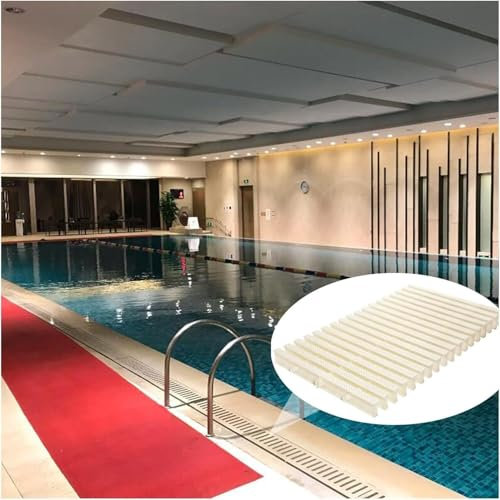 Abflussgitter für Schwimmbad, Kunststoff, langlebig, Kanalrostabdeckung für Dachrinne, Überlaufgitter, weiß, 30 cm, 10 Stück
