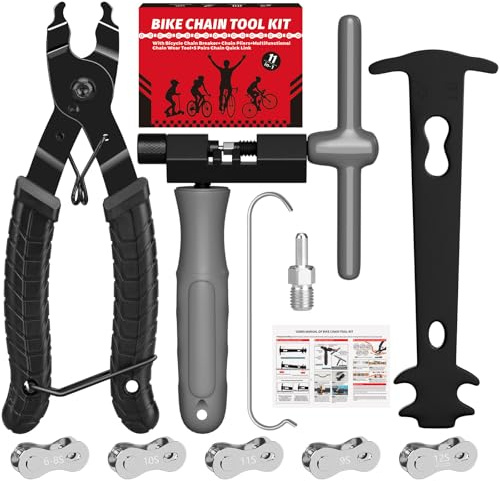 ytorgr Bike Chain Tool Repair Kit,Bicycle Chain Removal Tool Set with Breaker Tool, Plier &,Checker 5Pairs Missing Links