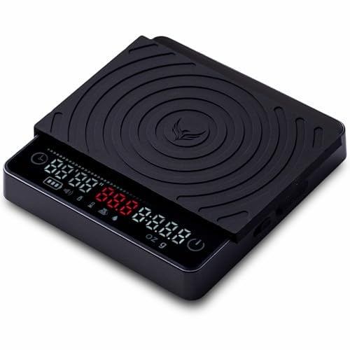 KNODOS Smart Coffee Scale - Easy Use Digital Espresso Scale with Timer, Auto Tara & Flow Rate Indicator - Compact Rechargeable Weight Scale for Drip Coffee, Pour Over & Matcha