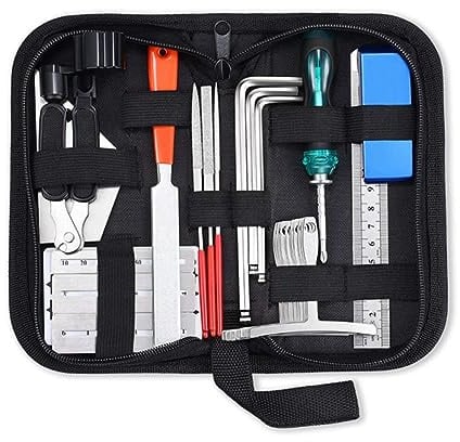 Asyduey Guitar Repair Tool Kit, String Changing Tool, Wrench, Grinding File, Measuring Ruler, Stringer, Leveling Ruler, 25 In 1 Easy Install Easy To Use