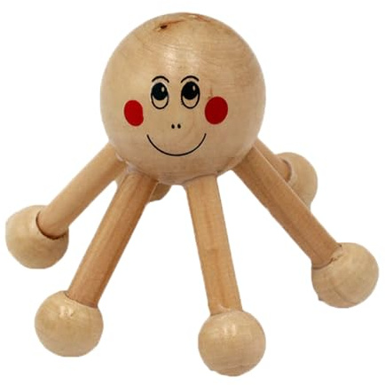 Masseur Crânien En Bois Appareil Massage Relaxant Portable Et Manuel Pour | Masseur à main en forme d'araignée à 6 pattes Massage taille, jambes, pour femme, têt