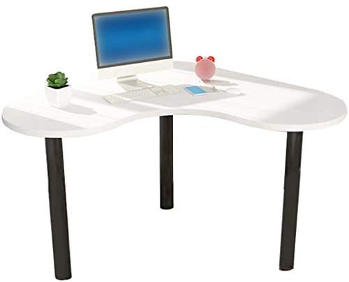 L-förmiger Gaming-Schreibtisch für kleine Räume, Computer-Eck-Büroschreibtisch mit runden Ecken, platzsparendes Design