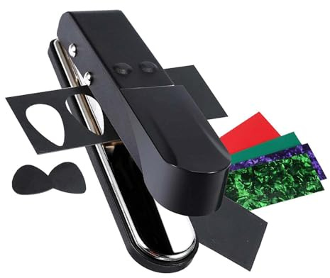 DECOMELODY Gitarrenplektrum Stanzer Satz mit Federspannung Selbstgemacht Gitarrenpick Cutter aus Metall für Abs Zelluloid Derlin für Gitarre Ukulele Bass Zufällige Farbe