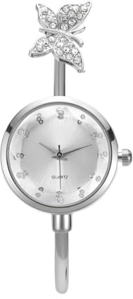 JSDDE Damen Spangenuhr Metall Armreif Uhr Schmetterling Design Kleideruhr Elegant Armbanduhr Analoge Quarzuhr Armbanduhr für Frauen Mädchen