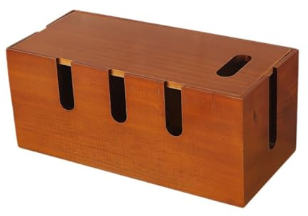 kesurpae Router Kabelaufbewahrungsbox aus formschönem Massivholz für Ordnung und Übersicht im Homeoffice – Datenkabel Aufbewahrungsbehälter aus Holz