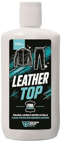 Resin Bike Care - Leather Top - Lederreiniger und Pflege 200 ml, Reinigt, Frischt auf und Schützt Jacken, Kombis, Handschuhe, Stiefel und Motorrad-Zubehör, Nicht Fettend, für Leder und Kunstleder