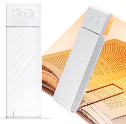 Yuinzin Lámpara de lectura con clip, Lámpara de lectura para cama con clip | Brazo ajustable, 5 niveles de brillo + regulable, 3 temperaturas de color (1800K–6000K), batería 500 mAh USB-C