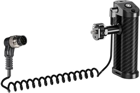 Schnellverschluss Kamera Seitengriff mit Rutschfester Gummiauflage und 2, 5-mm Anschlüssen für Auslöserkabel für stabile DSLR Aufnahmen Auslöserkabel