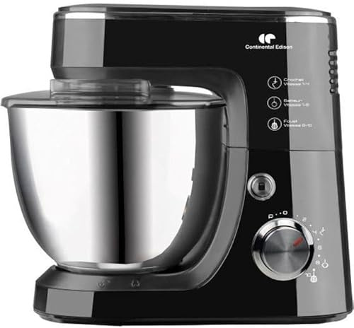 Robot pâtissier - CONTINENTAL EDISON - CERP800B2-800 W - 4,3 L - 10 vitesses + pulse - Noir