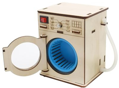 mophrati Divertente giocattolo educativo in legno per lavatrice per bambini, migliora le conoscenze scientifiche e le capacità comunicative. Kit di modelli di lavatrice fai da