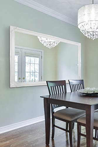 Large Ornate White Mirror Classic Antique Style Frame 5Ft6 X 3Ft6 168cm x 107cm