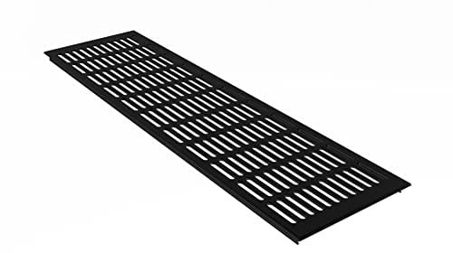 Lüftungsgitter Aluminium Stegblech Lüftung 150 mm x 1000 mm (Schwarz pulverbeschichtet)