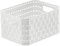 Rotho Country Aufbewahrungskorb 2l in Rattan-Optik, Kunststoff (PP) BPA-frei, weiss, A6/2l (18.3 x 13.7 x 9.8 cm), Weiß