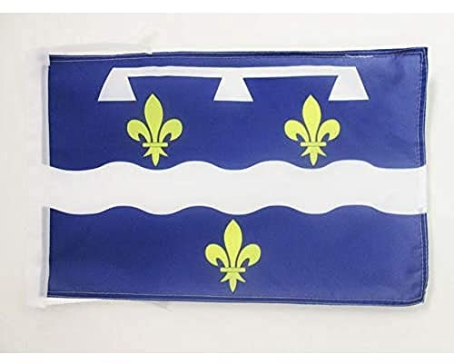 AZ FLAG French Department of Loiret Flag 45x30 cm 100D Polyester Cords | Indoor and outdoor use Department of France 12x18 in decorative flag double stitched seams and reinforced edges with ties