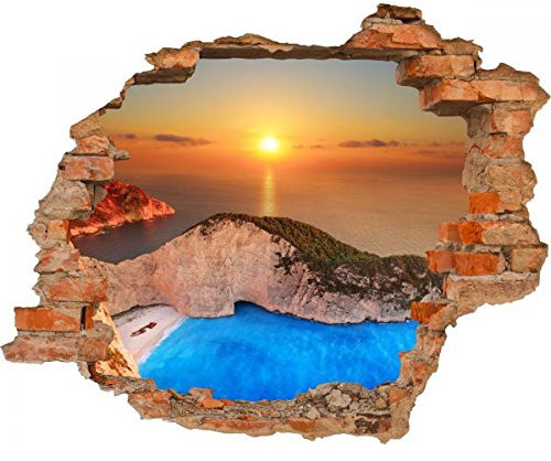 Haus und Deko Wandbild Sticker 3D Foto Tapete Wandtattoo ca. 125x100 cm #1480 (Paradise)