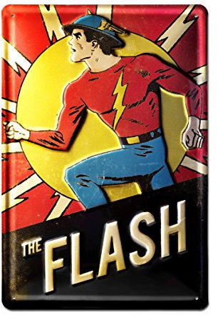 Logoshirt® DC Comics I Flash I Blechschild Retro I 3D Motiv I 20x30cm