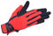 Riders Trend Reithandschuhe, für täglichen Gebrauch, aus Doppelmeschgewebe und Wildleder, Unisex, Every Day Horse Dube-Mesh/Nubuck Suede, schwarz/rot