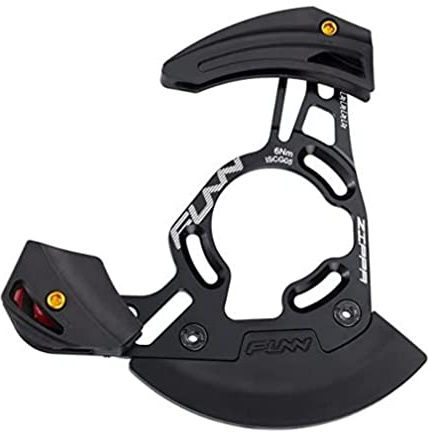Funn Zippa DH MTB Chain Guide, ISCG05 Mount, 32T-38T (Black) | CNC AL6061 backplate, integrated bash guard, 1x drivetrain, BB adapter option, downhill, 175g