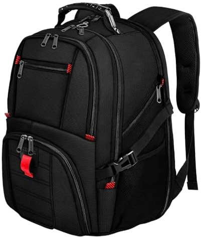 YOREPEK Large Backpack for Men, Extra Large Laptop Backpacks for Men Women, Water Resistant Travel Backpack Airline Approved Business Work Bag Fits 17 Inch Computer, Black