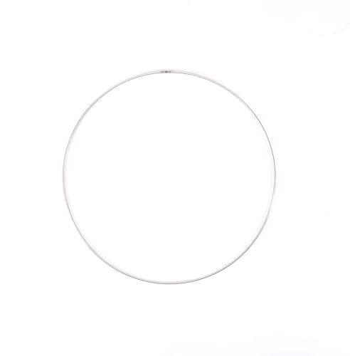 Vaessen Creative 21033 Metallring, Silber, Spannring Ø 30 cm aus 3 mm Metalldraht zum Traumfänger Basteln, Makramee Knoten, Mandala Häkeln sowie Gestalten weiterer Wanddeko und Fensterdeko, Metall