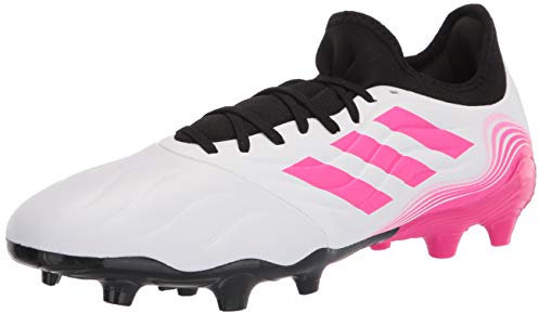 adidas Men's Copa Sense.3 Firm Ground Soccer Shoe, White/Shock Pink/Black, 8