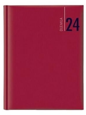 Tagesplaner 2021 rot aus Kunstleder Format A4 21 x 30 cm + Stift