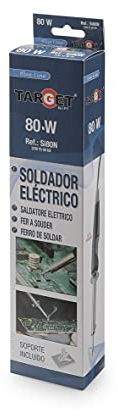 TARGET - Soldador Eléctrico - Estaño - 230V - 50Hz - Electrónica - Estañador | Con Soporte y Puntas Larga Duración (80 W)