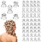 OLRWSLG 60 Stück Spiral Twist Haarnadel 5 Arten Strass Spiralen Haarschmuck Braut Blumen Curlies Haarspange Haarspiralen Haarclips Haarnadel Haarklammer für Frauen Damen
