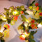 Riaxuebiy Künstliche Rose Blumen Lichterketten LED Blumen Reben Girlande Fee Lampe Kranz Batterie Powered Angetrieben für Weihnachten Hochzeitsfeier Dekoration (Sonnenuntergang rot)