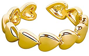 Chengxun Simple Love Verstellbarer Damenring Herz zu Herz Ring Valentinstag Geständnis Geburtstagsgeschenk für Mädchen