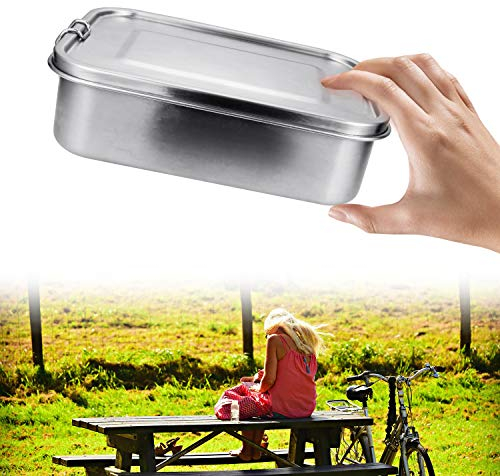 Einfeben Edelstahl Brotdose auslaufsicher Lunchbox 800ml Metall Dichte Bento Box Fassungsvermögen mit Fächern für Wandern Reisen Arbeit Schulkinder und Erwachsen