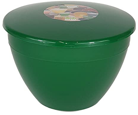 Christmas Pudding Bowls with Lids, Steam Safe Plastic Basin Set for Traditional Steaming, Reusable Mould with Secure Clip On Cover, Festive Emerald Green Kitchenware, 2 Pint, 3 Pack